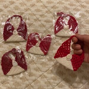 Red and White Crochet Mini Coasters